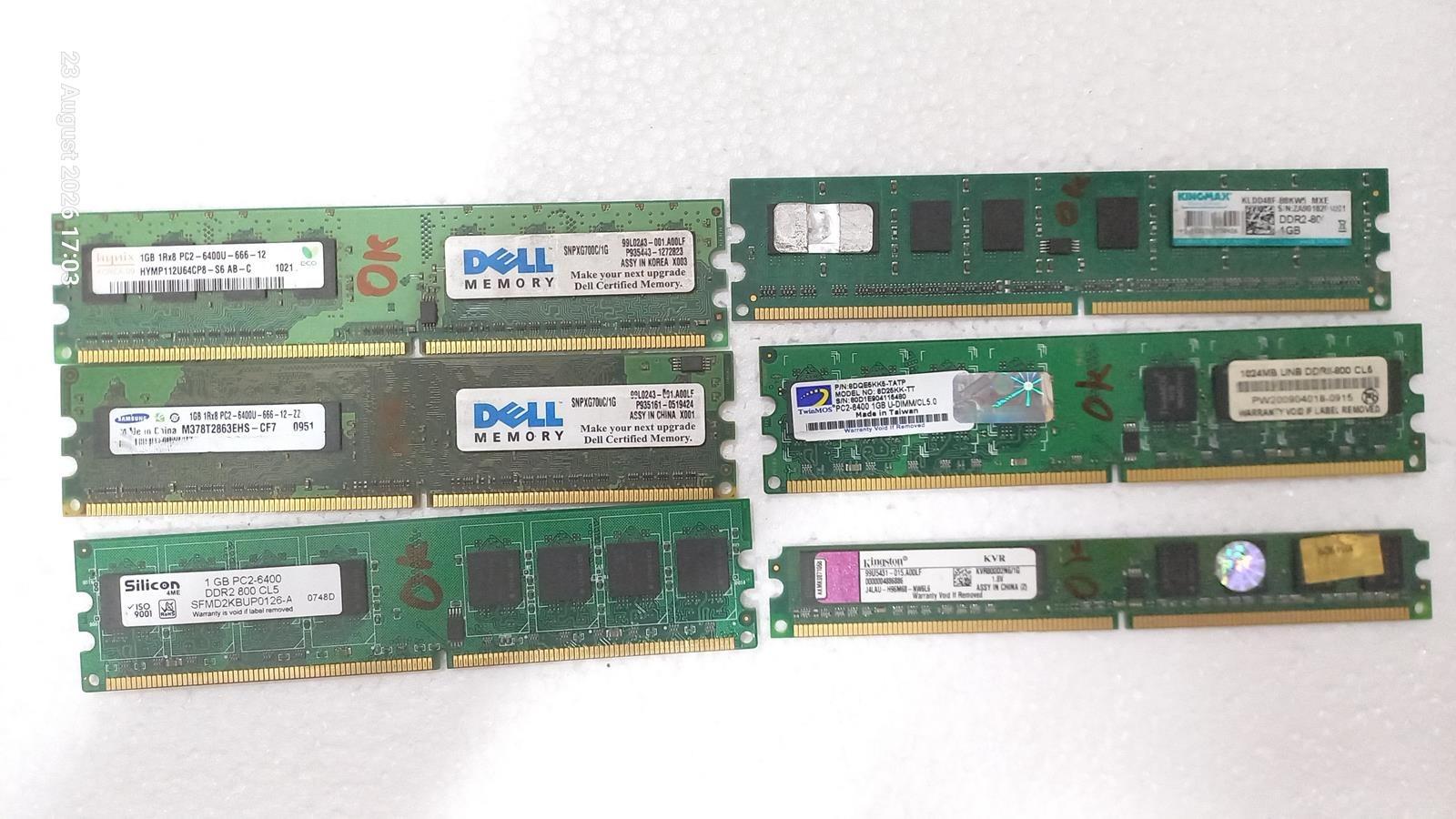 انواع رم DDR2 ظرفیت 1GB باس 800MHZ