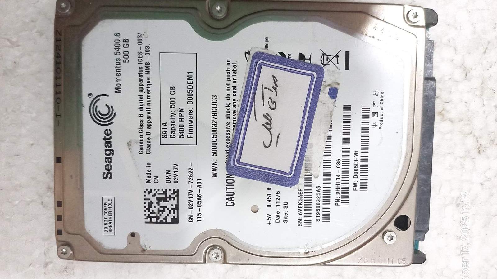 هارد سیگیت ST9500325AS لپ تاپی معیوب