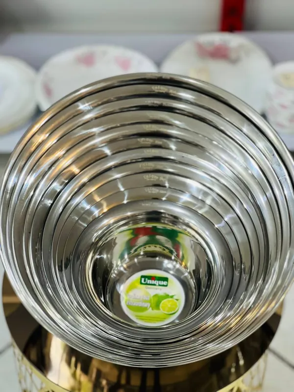 سرویس لگن استیل 11 پارچه یونیک