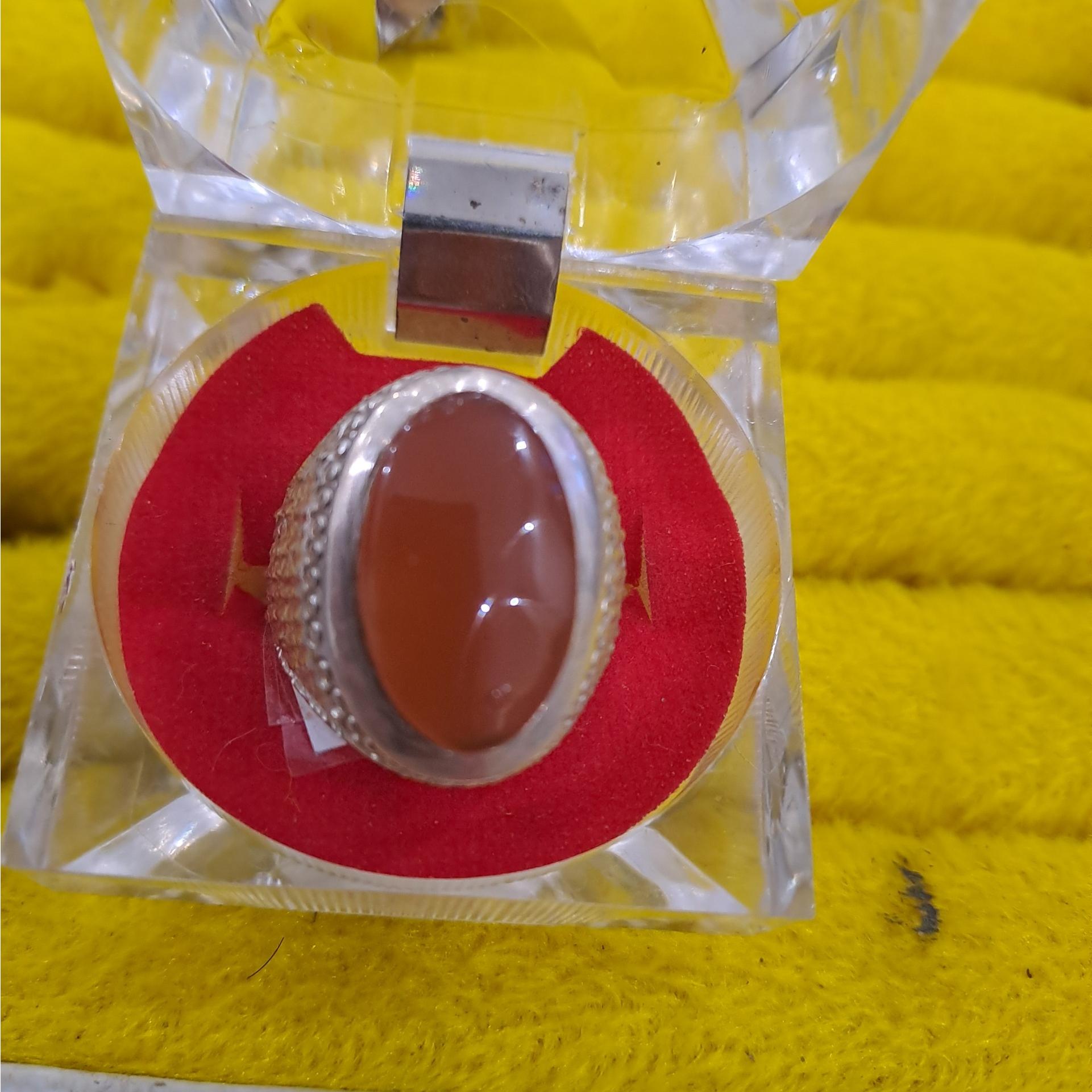 انگشتر عقیق یمانی رکاب دستساز استاد دهقان