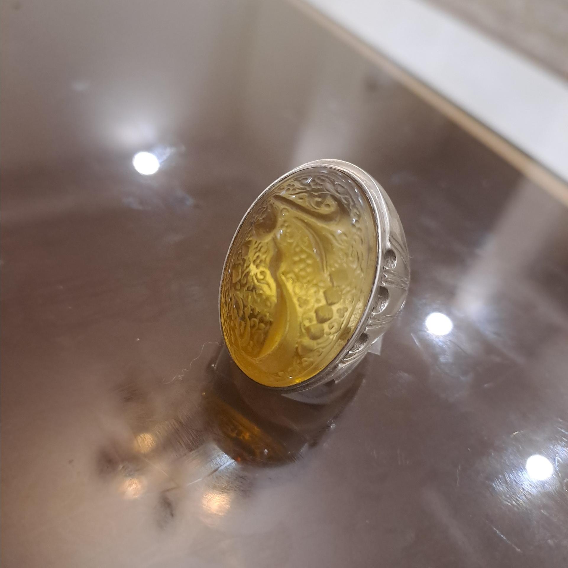 انگشتر سیترین خط استاد حاتم رکاب دستساز