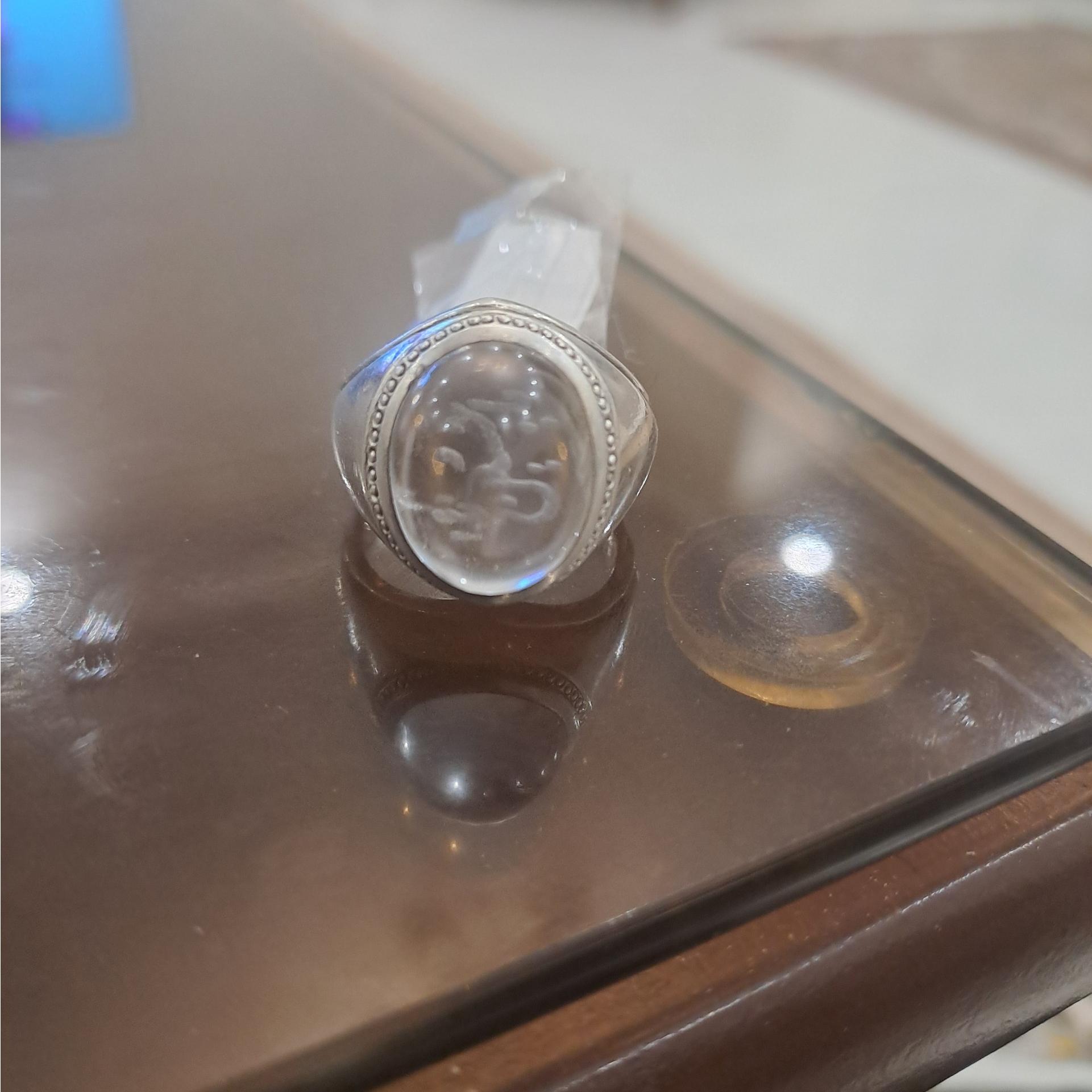 انگشتر در شفاف خط یا حسین رکاب دستساز