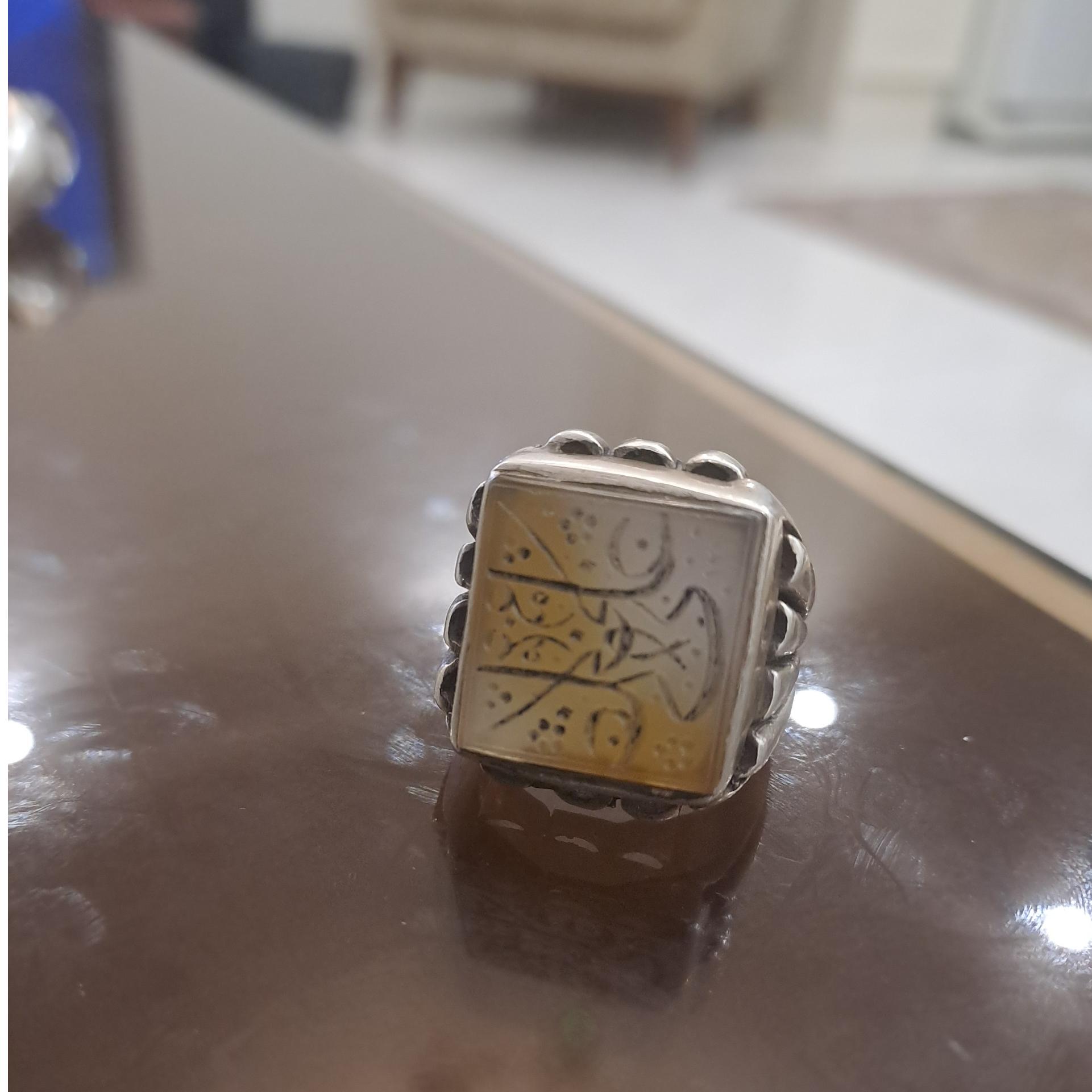 انگشتر عقیق جز خط تراب 121 رکاب دستساز زنجان