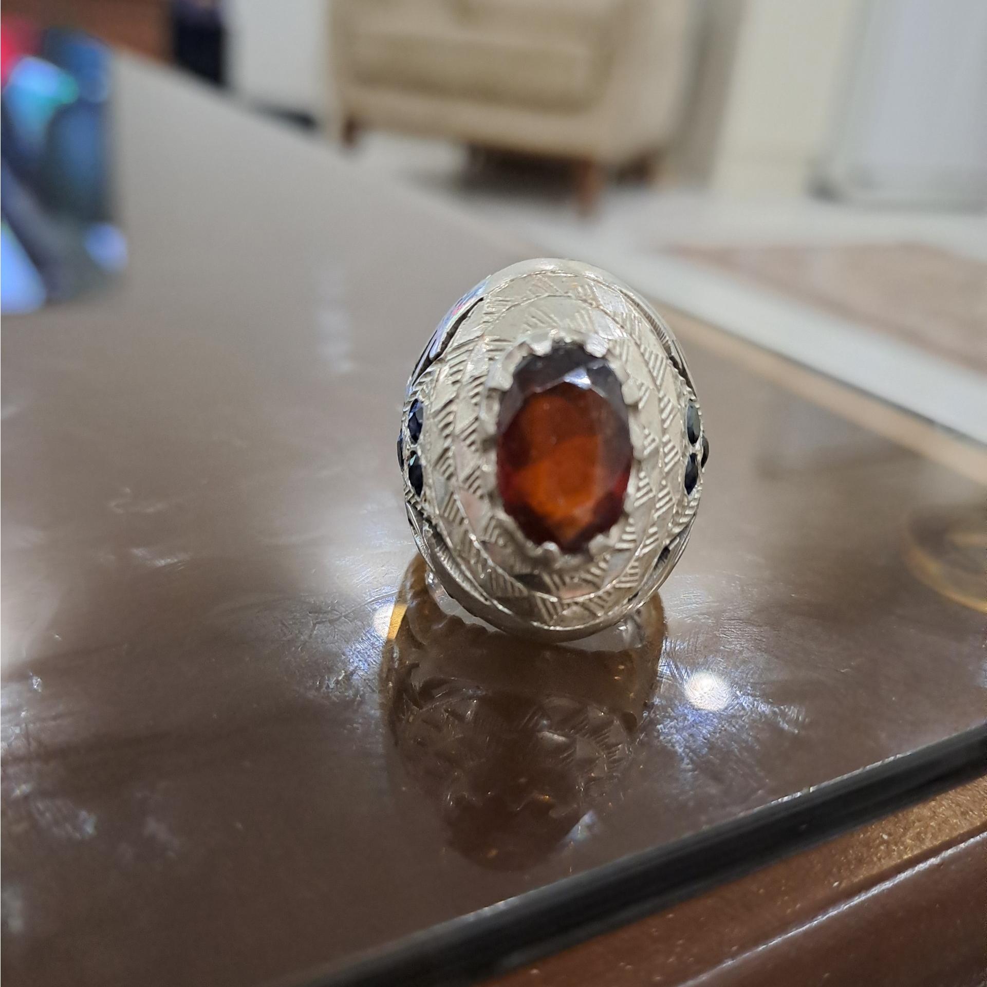 انگشتر گارنت رکاب دستساز شاهرخ