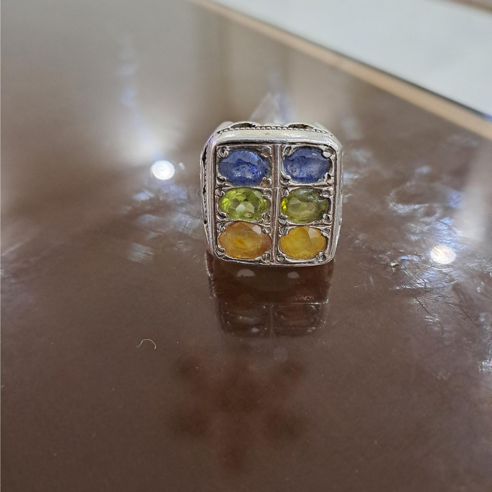 انگشتر 6 جواهر رکاب دستساز