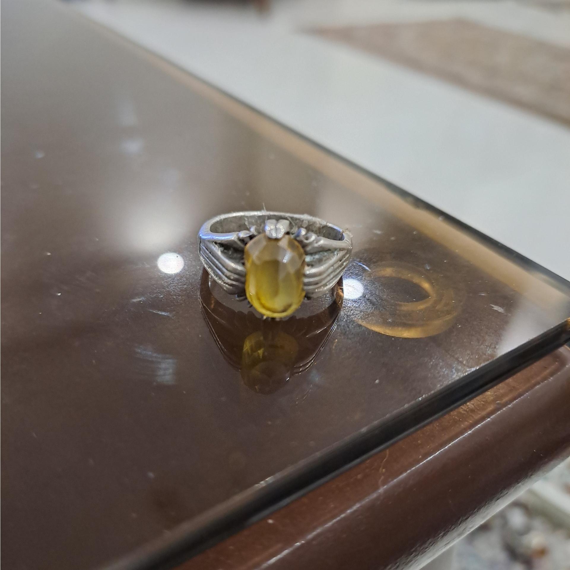 انگشتر سیترین تراش دار