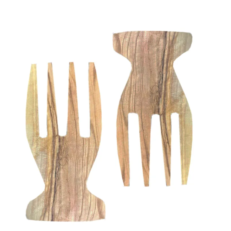 چنگال سرو سالاد چوبی بسته دو عددی