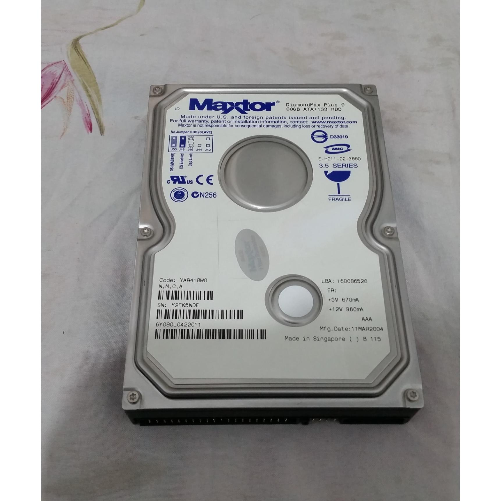 هارد 80 گیگابایت سلامت 100 درصد