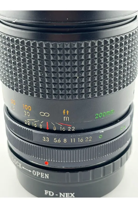 تله 200mm f3.3 for Canon FD   تبدیل سونی E مانت