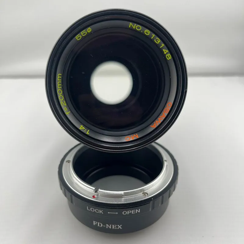 لنز 200 mm f 4 تبدیل canon FD به سونی E مانت