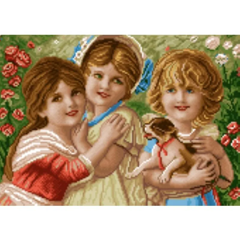 نخ و نقشه تابلوفرش کوچک شادی کودکان با گره 4 سانتی