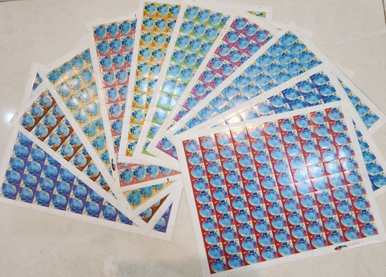 سری کامل ورق خلیج فارس  واریته 10 رقم چسب براق