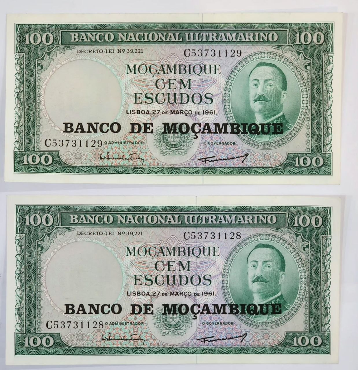جفت اسکناس 100 اسکودو موزامبیک