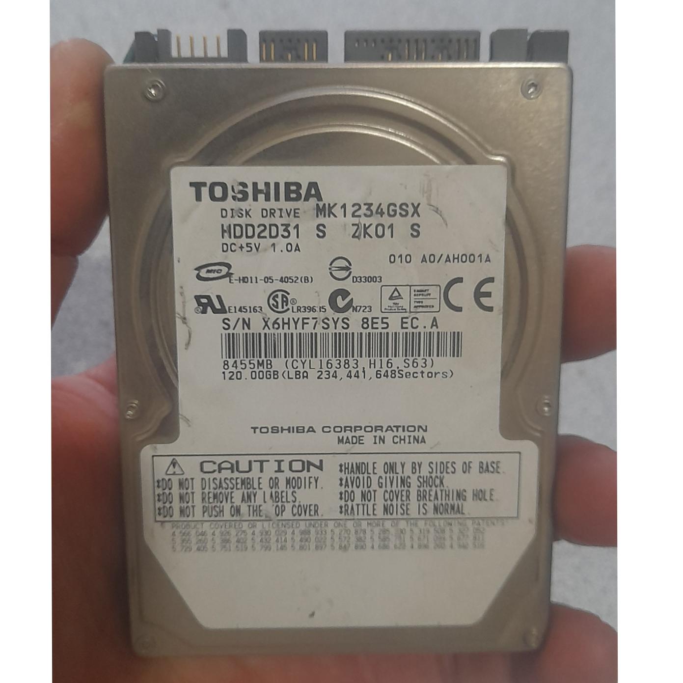 هارد لپ تاپ توشیبا 120 گیک TOSHIBA خراب