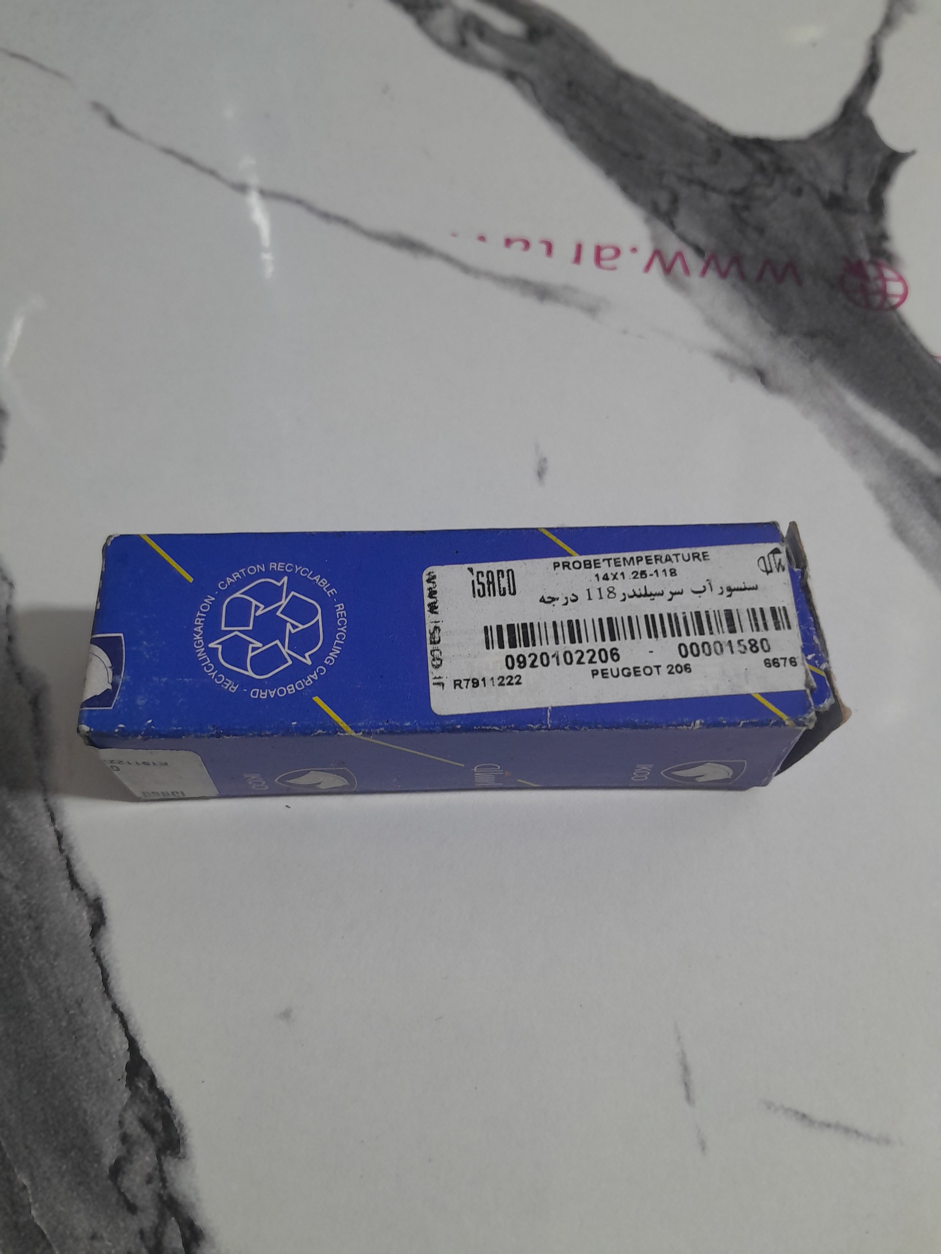 سنسور آب سرسیلندر 118درجه پژو 206 اصلی فرانس استوک