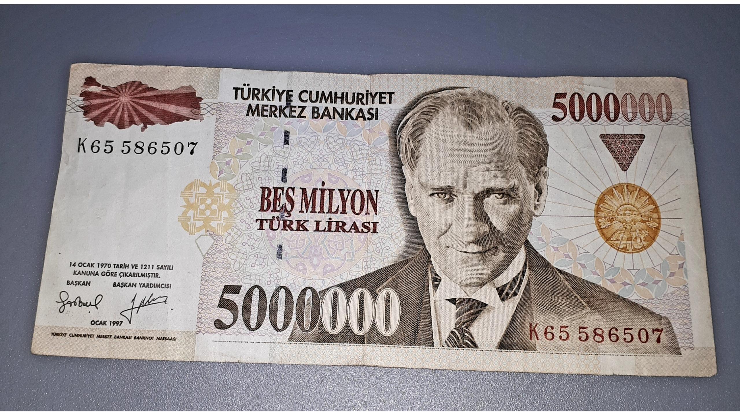 ترکیه 5 میلیون لیره سری قدیم