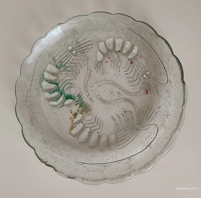 بشقاب میگو خوری قدیمی بزرگ