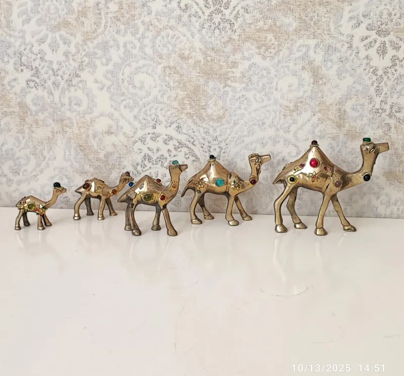 ست مجسمه شتر برنجی قدیمی