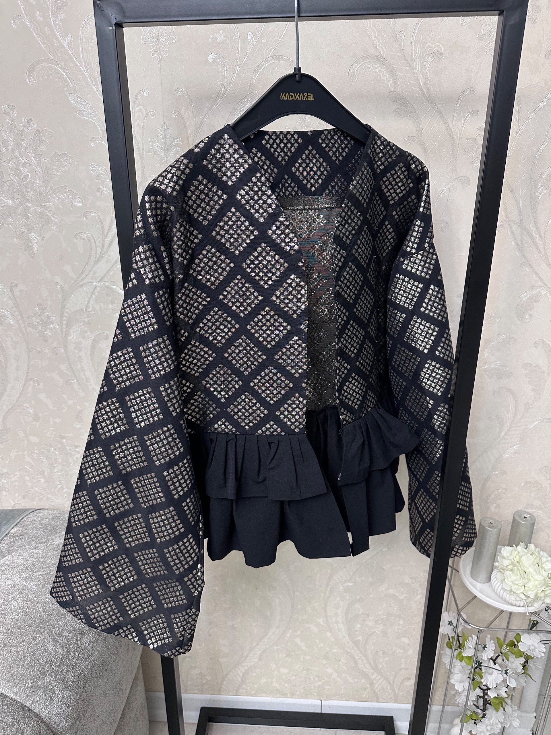 مانتو ژاکارد پایین چین