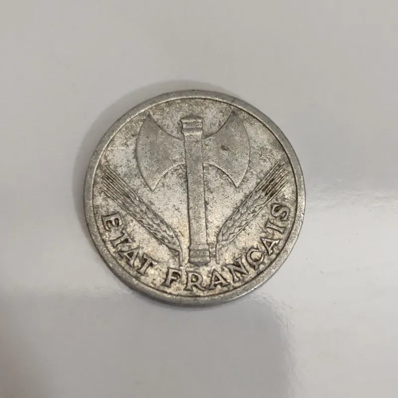 سکه نایاب خارجی 1فرانک فرانسه 1942کلکسیونی بی همتا