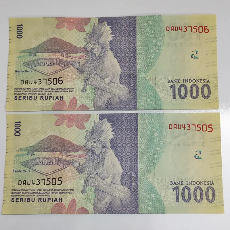 جفت اسکناس خارجی بانکی قدیمی 1000 روپیه اندونزی