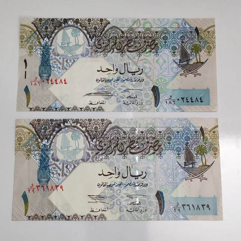 2برگ اسکناس نایاب قدیمی قطر