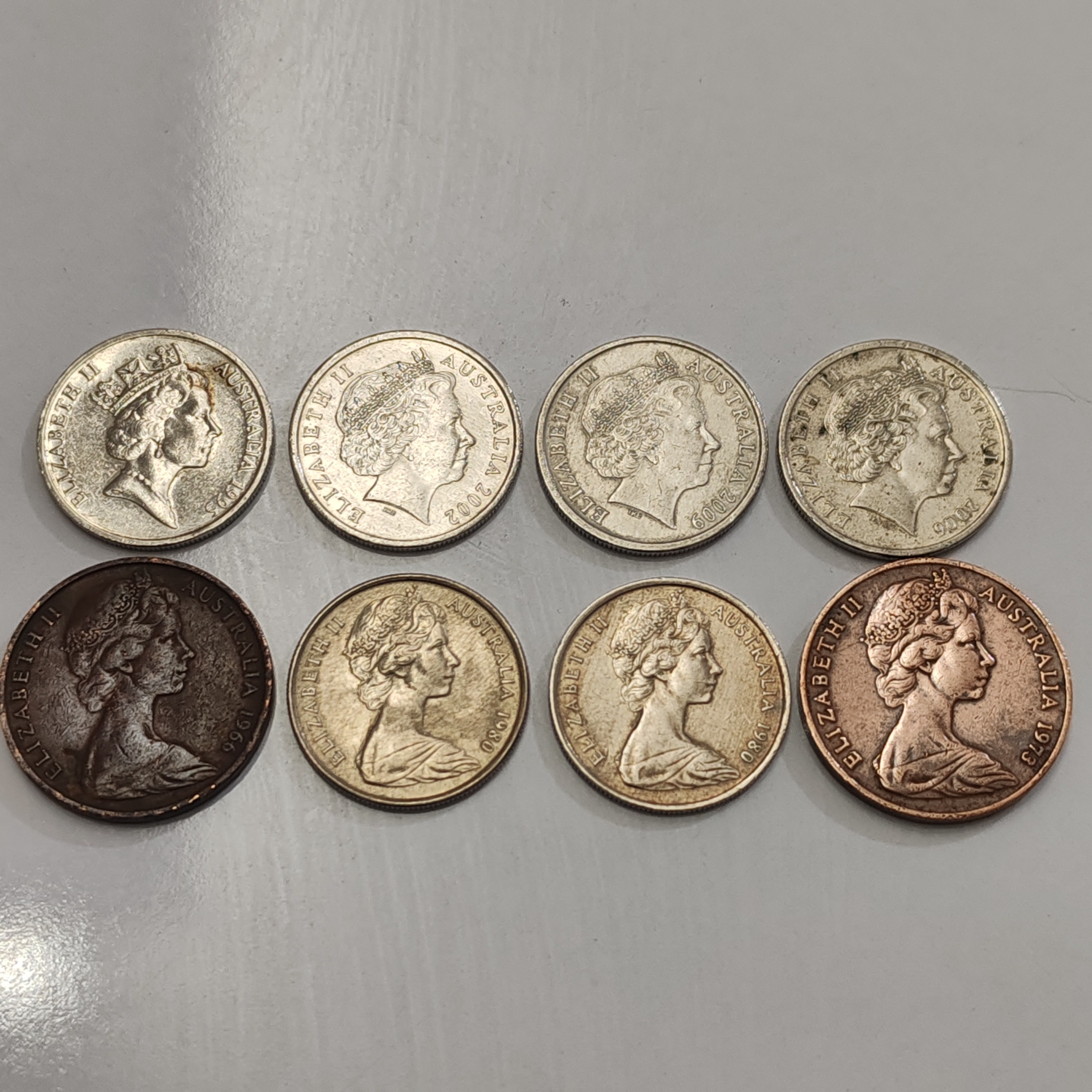 8 عددسکه 5سنت 2سنت استرالیا ارزشمند کلکسیونی