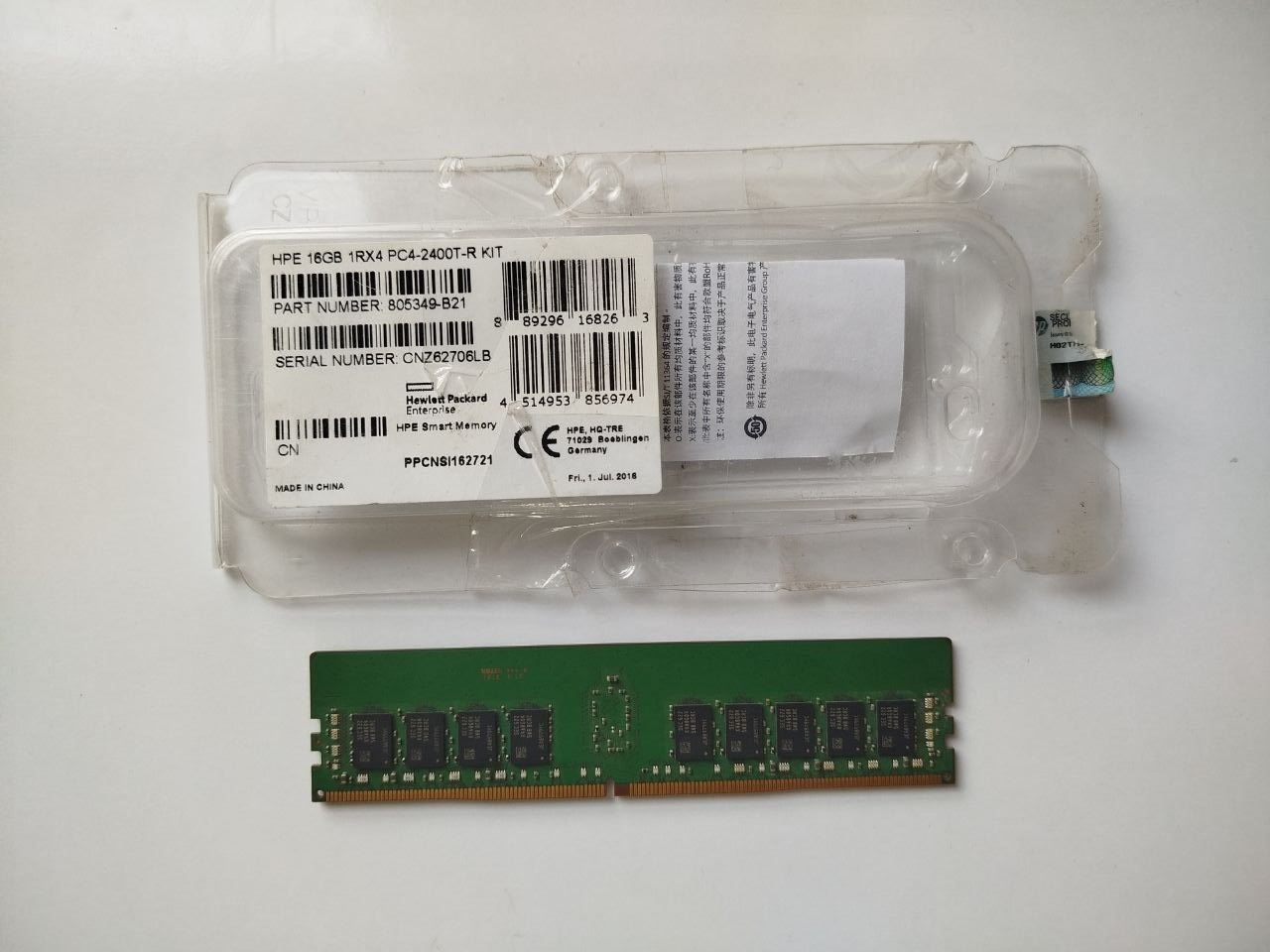 رم سرور DDR4 تک کاناله 2400 اچ پی اصل ظرفیت 16 گیگ