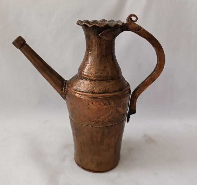 افتابه مسی قدیمی تراشدار