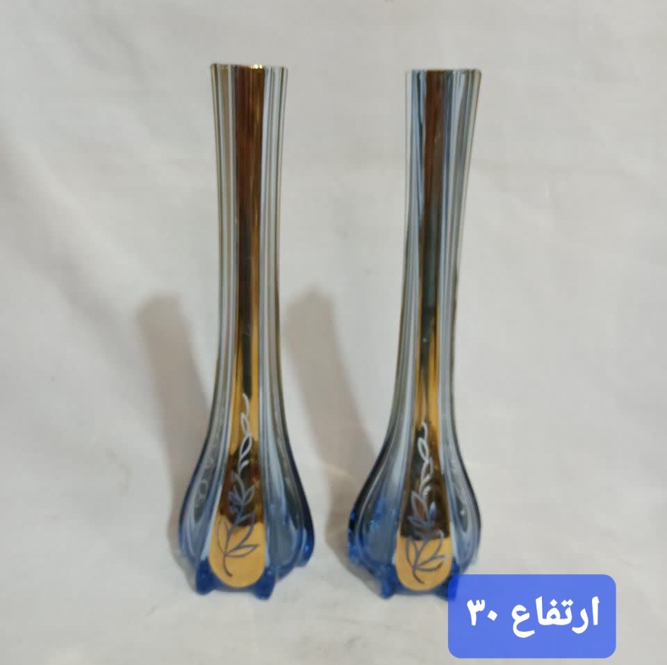 جفت گلدان قدیمی تراشدار