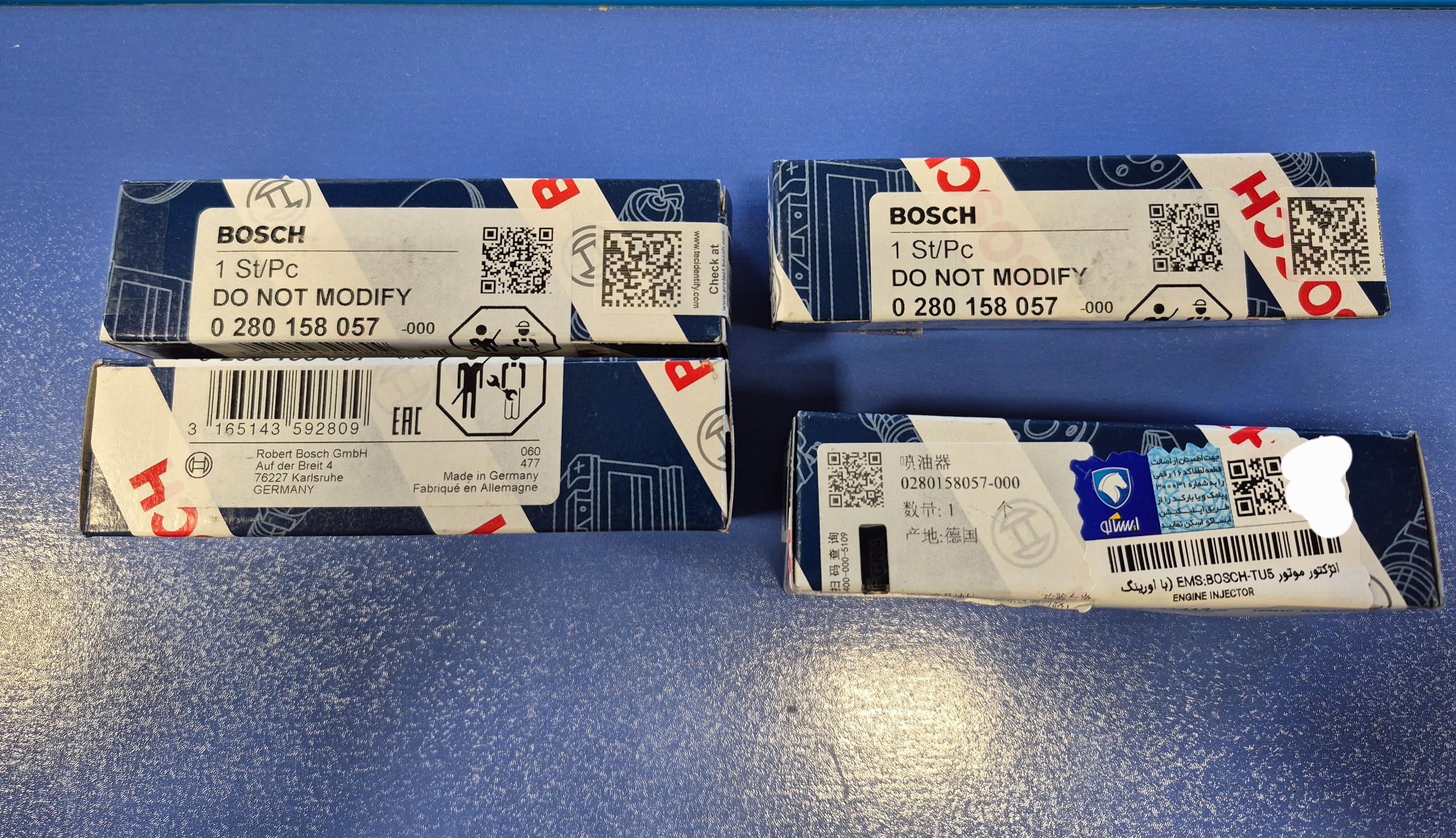4 عدد سوزن انژکتور اصلBOSCH ایساکو 206تیپ 5 قبل 92