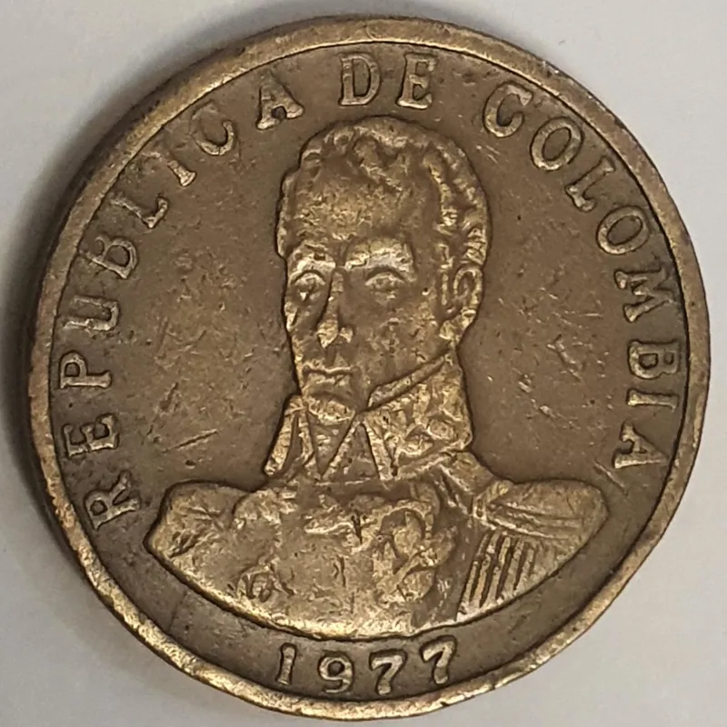 سکه 2 پزو کلمبیا 1977