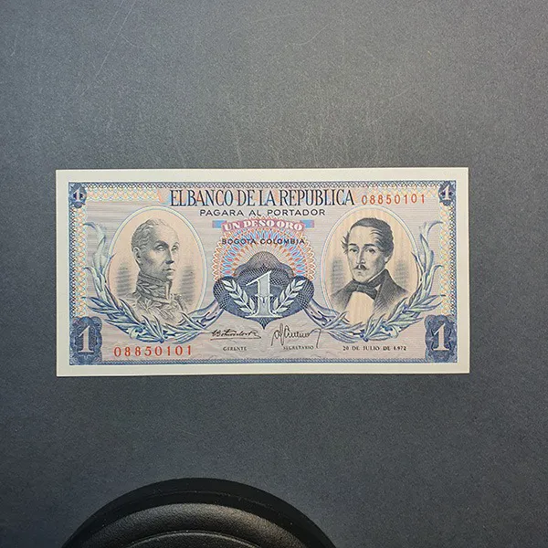 یک عدد اسکناس 1 پزو کلمبیا سال 1974