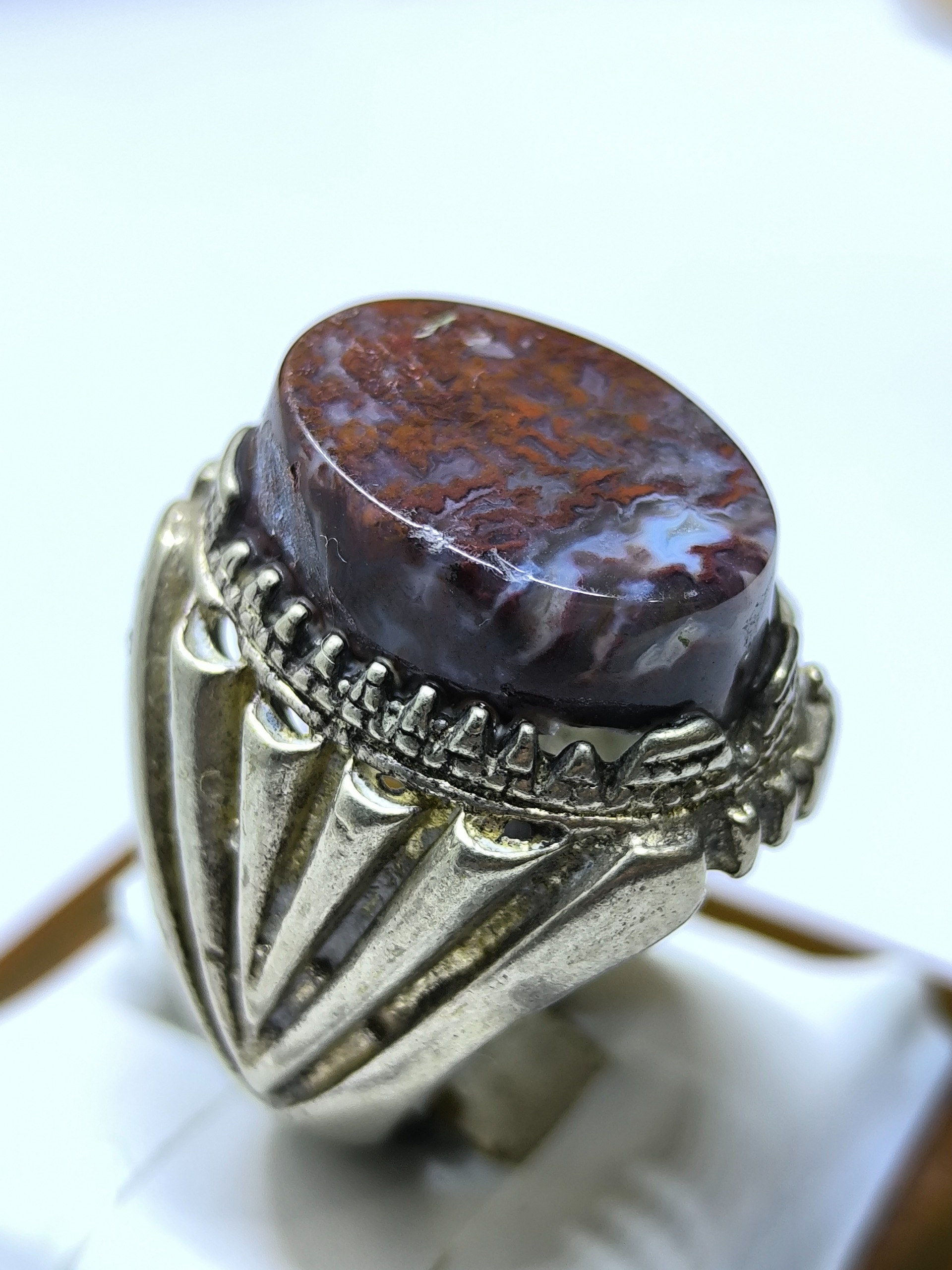 انگشتر اعجوبه حجر الاسود شجر دار طبیعی