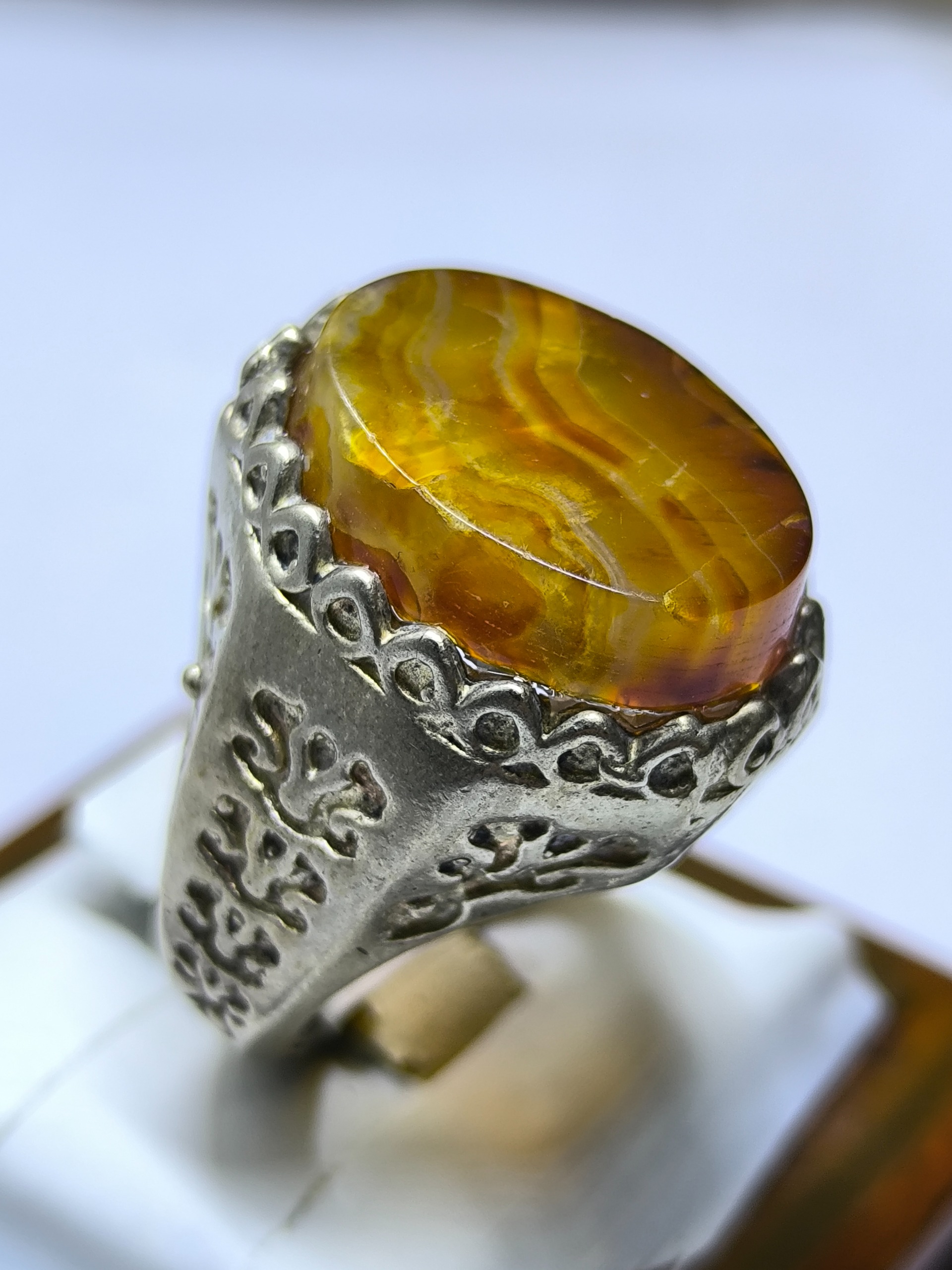 انگشتر اعجوبه عقیق سرخ یمنی حاله دار حجازی