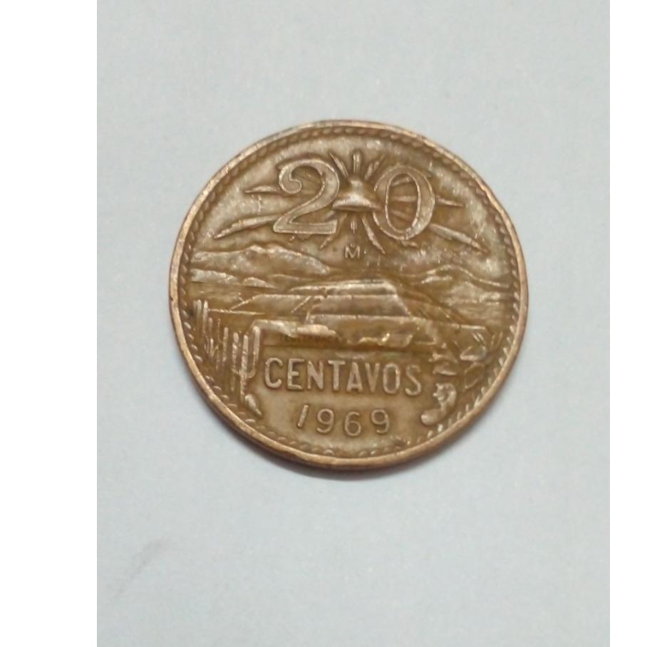 سکه قدیمی 20 سنتاوس مکزیک 1969