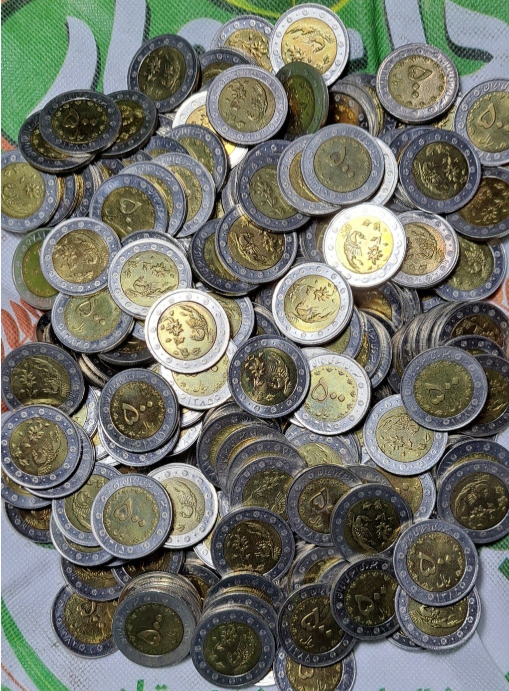 500 عدد سکه 500 ریالی بایمتال کمیاب جنس برنز