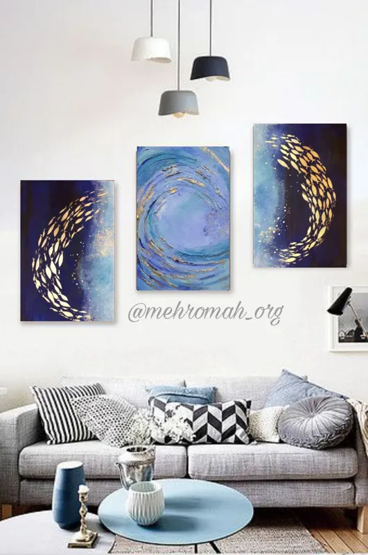 تابلو اقیانوس3 تیکه برجسته هر تیکه 40×60 کار استاد