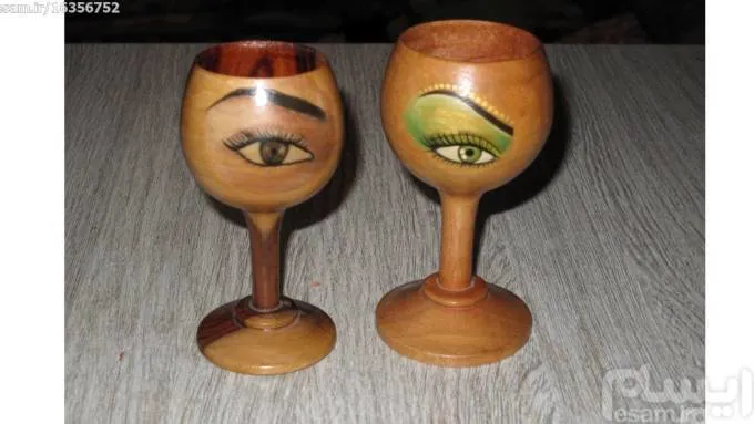 2عددجام چوبی دستسازازتنه درخت باقدمت60ساله