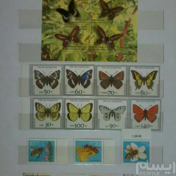 آلبوم تمبر موضوعی حشرات و پروانه ها