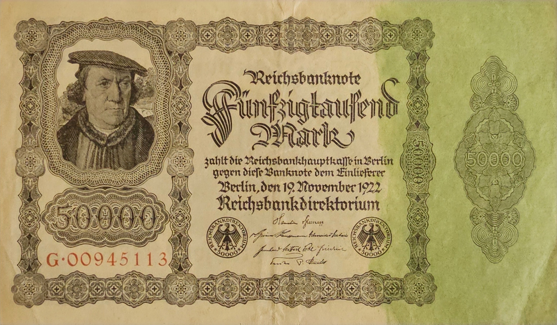 اسکناس 50000 مارک آلمان سال 1922