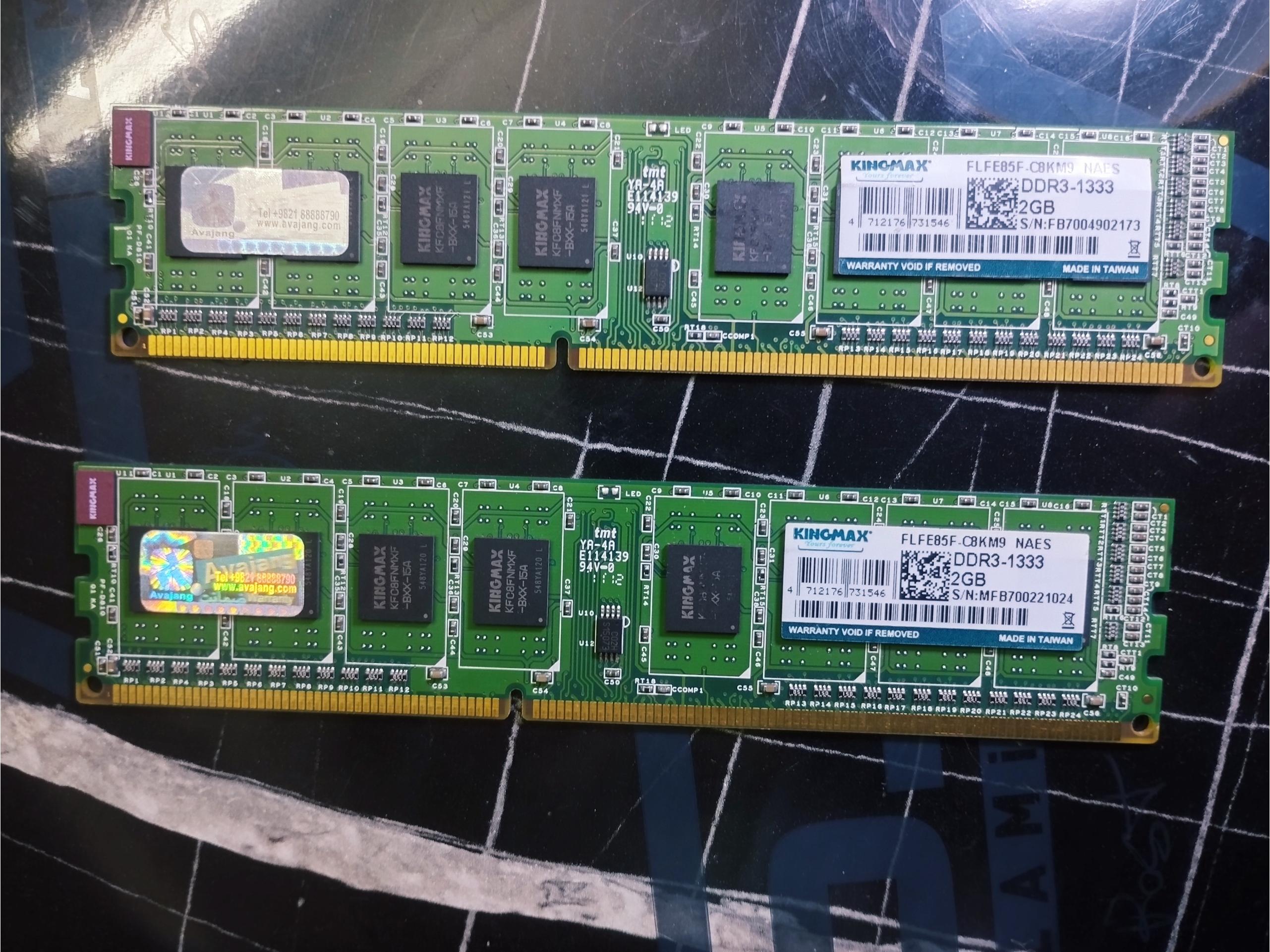 رم کامپیوتر DDR3 2Gx2 برند KingMax