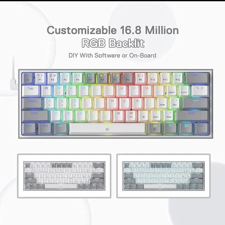 کیبورد گیمینگ مکانیکال redragon سویچ قرمز rgb
