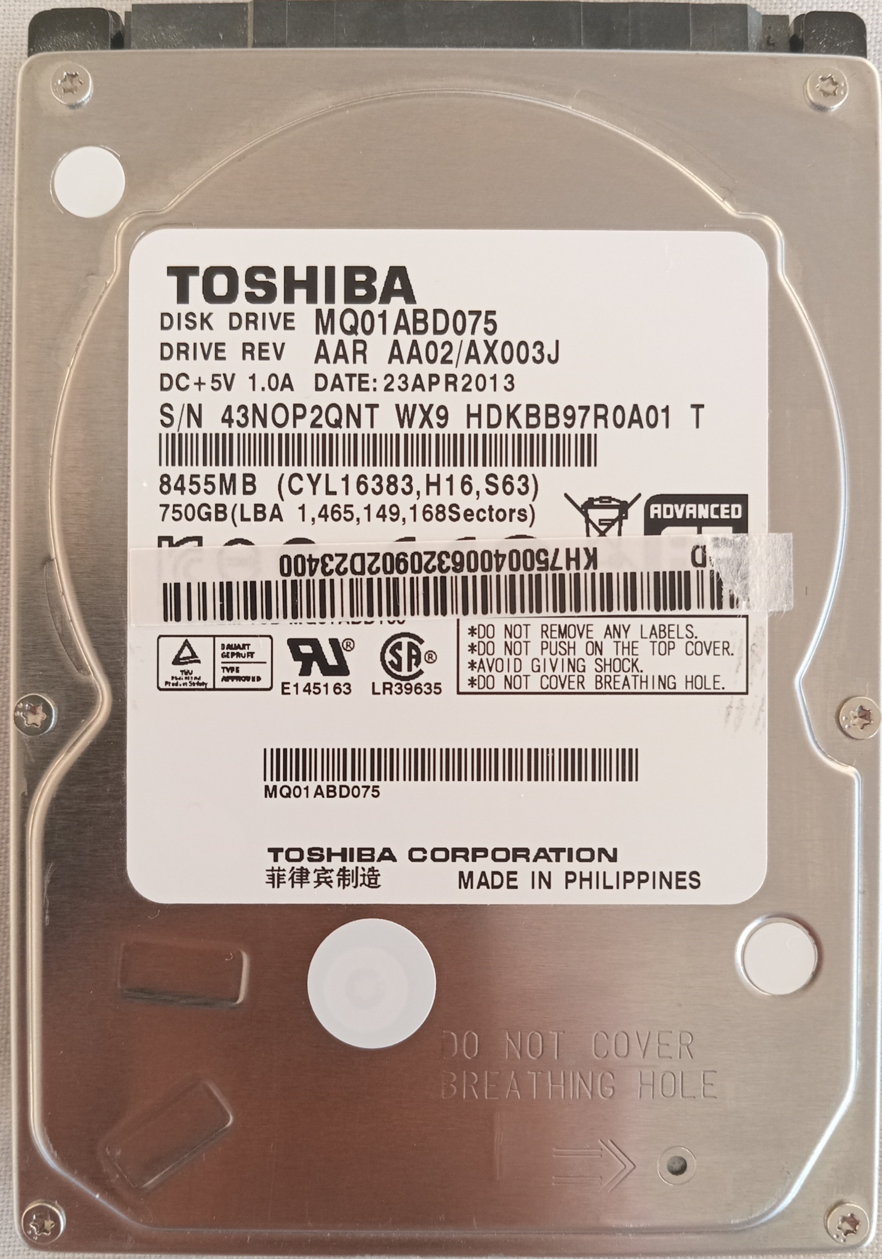 هارد 750GB TOSHIBA