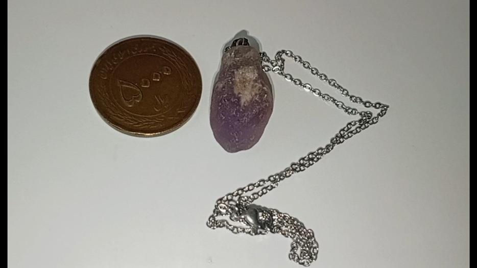 گردنبند آمیتیست طبیعی همراه با زنجیر