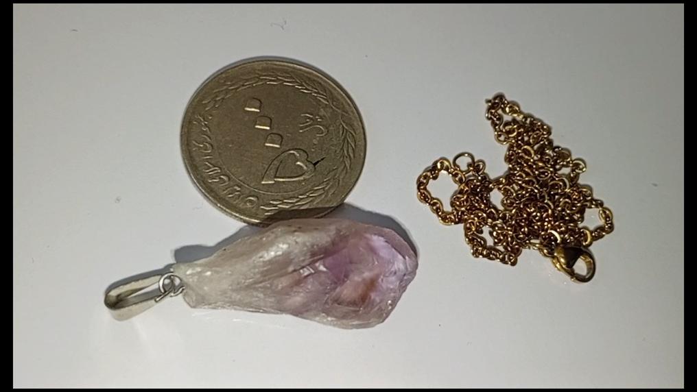 گردنبند آمیتیست طبیعی همراه با زنجیر