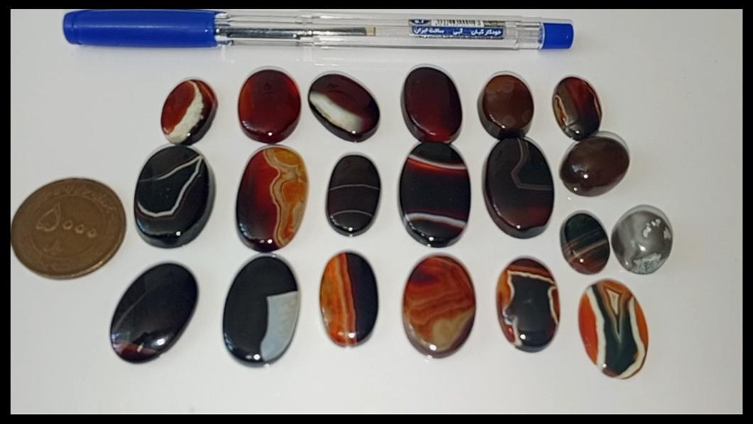 مجموعه 20 عددی عقیق ناب و خوشرنگ