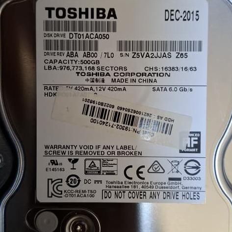 Hard 500 gb sata Toshiba dt01aca050