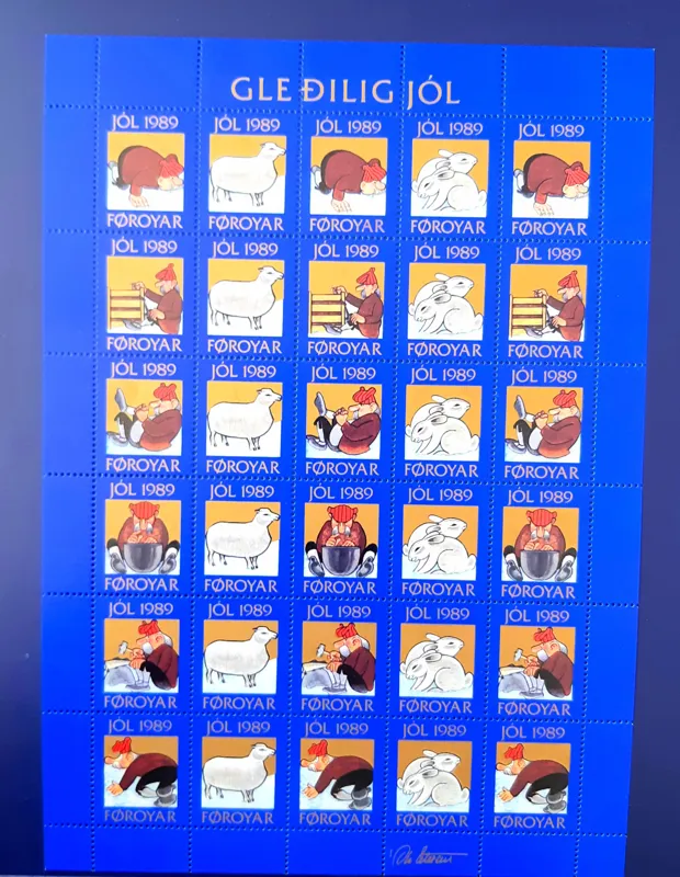 شیت 30 عددی تمبر کریسمس جزایر فارو