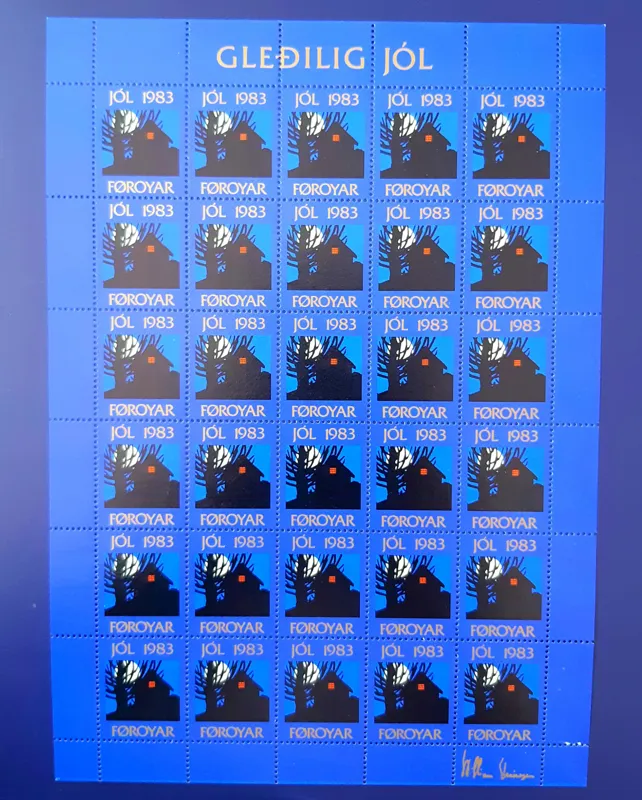 شیت 30 عددی تمبر کریسمس جزایر فارو